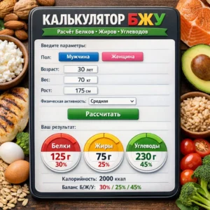 Как работает калькулятор БЖУ онлайн: пошаговый расчет нормы белков, жиров и углеводов