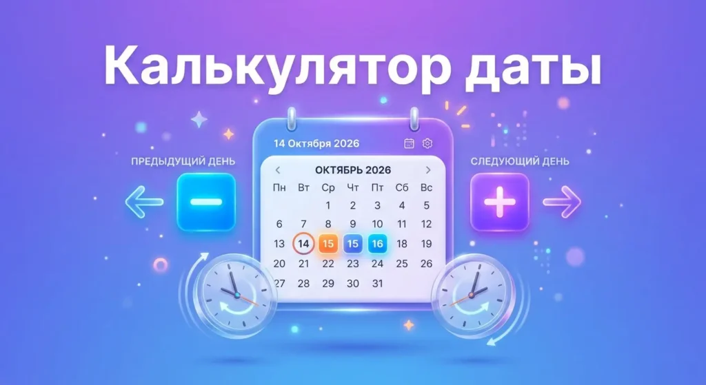 Калькулятор даты онлайн: прибавить или вычесть рабочие и календарные дни с праздниками РФ