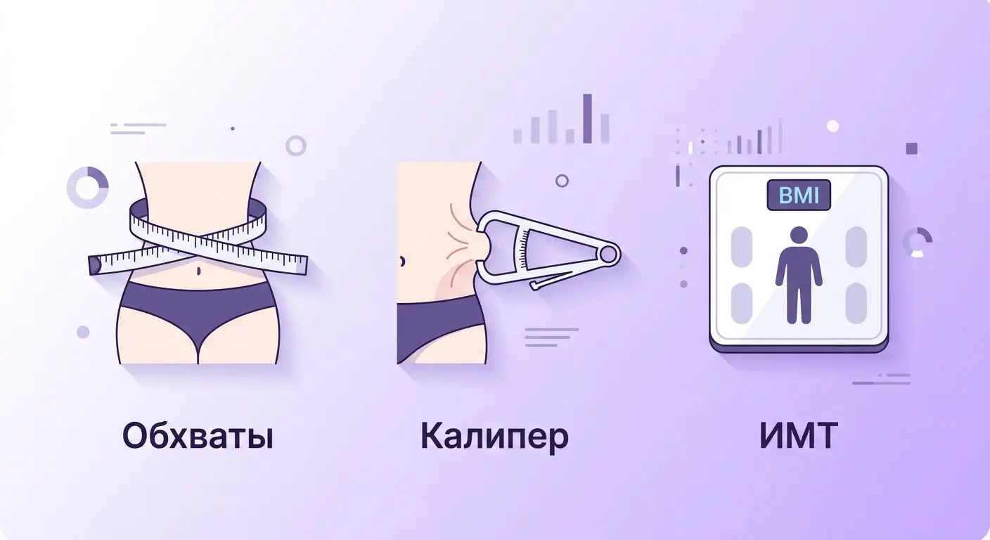 Три метода расчёта процента жира: обхваты, калипер, формула ИМТ
