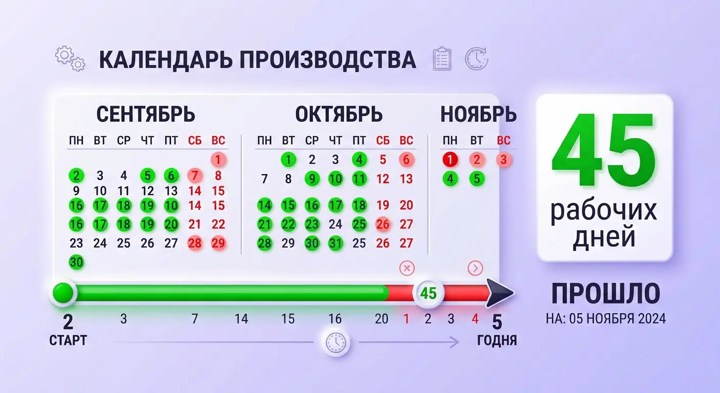 Производственный календарь РФ: расчёт рабочих дней с учётом праздников и выходных